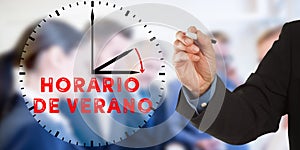 Horario de Verano, Spanish Daylight Saving Time, Business man ha photo