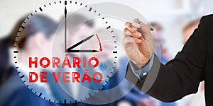 Horario de Verao, Portuguese Daylight Saving Time, Business man photo