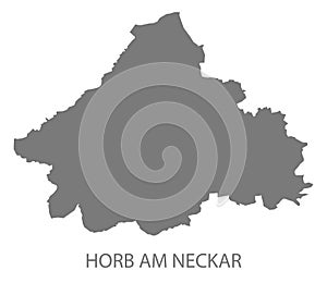 Horb am Neckar German city map grey illustration silhouette shape