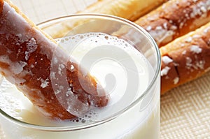 Horchata and fartons, typical snack of Valencia