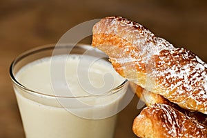 Horchata and fartons, typical snack in Valencia, Spain