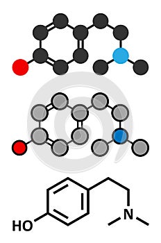 Hordenine (dimethyltyramine) stimulant molecule