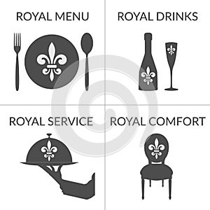 HoReCa business stylized symbols logotype set