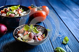 Horiatiki salata - traditional Greek salad photo