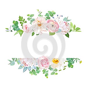 Horisontal botanical vector design banner