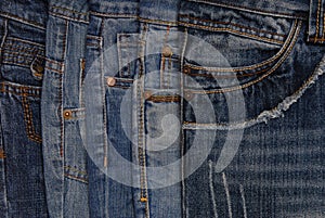 Horisontal denim background, assortment of jeans