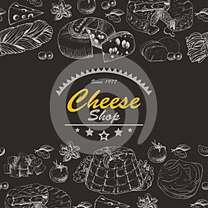 Horizantal background with cheese products