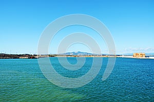 Horizon, natural background, landscape in Piombino, Salivoli, Italy