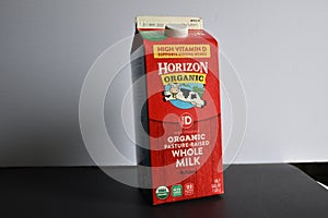 Horizon organic whole milk half gallon carton with vitamin D