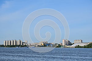 Horizon over water in Voronezh city