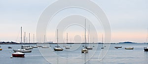 A horizon, with sail boats in Boston