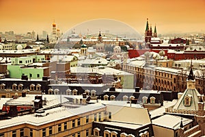 Horizon and views of the city of Moscow