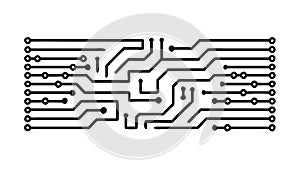 Horizontal Abstract Circuit Board Pattern Vector Design, vector design Generative AI
