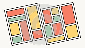 Horizontal Abstract Geometric Block Pattern, Modern Design, vector design Generative AI