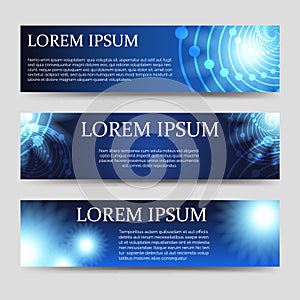 Horizontal abstract web banners set