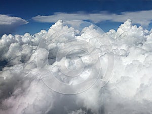 Horizontal Airplane View of Clouds