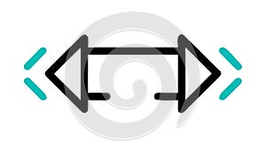Horizontal Arrows Icon, Resize or Expand Symbol Vector, vector design Generative AI