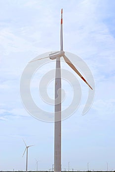 Horizontal Axis Wind Turbine HAWT in Wind Farm - Sustainable and Renewable Energy - Earth Environment Conservation - Wind Power