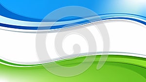 Horizontal background of blue and green waves