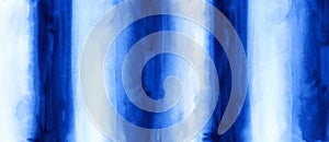 Horizontal background with blue, white stripes. Watercolor gradient texture. Hand drawn wallpaper, backdrop.