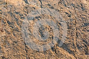 Horizontal background of a natural cracked rock formation