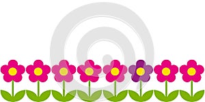 Horizontal background with pink flowers
