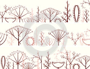 Horizontal banner of different types of inflorescence.