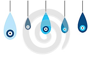 horizontal banner with evil eye drops vector