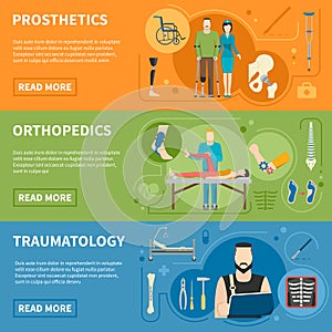 Horizontal Banners Of Traumatology Orthopedics