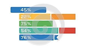 Horizontal Bar Chart Data Visualization with Percentages, vector design Generative AI
