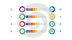 Horizontal Bar Chart Infographic, Data Comparison Vector Display, vector design Generative AI