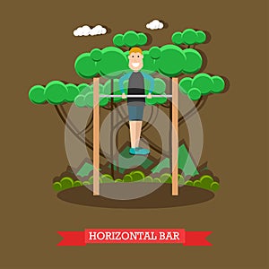 Horizontal bar vector illustration in flat style