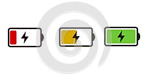 horizontal battery charge level indicator symbol