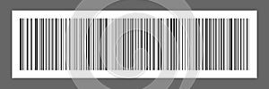 horizontal black bar code on white paper sticker for pattern and