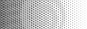 horizontal black halftone of capital letter G design for pattern and background