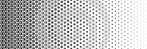 horizontal black halftone of euro currency sign coin design for pattern and background