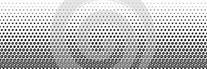 horizontal black halftone of  at sign design for pattern and background