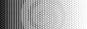 horizontal black halftone of triangle design for pattern and background