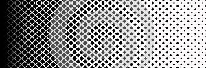 Horizontal black square on white for pattern and background.Gradient background with squares Halftone