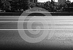 Horizontal black and white city road background