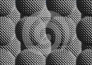 Horizontal black and white tiled mics textured background backdr