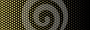 horizontal blended golden star design on black for pattern and background