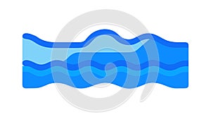 Horizontal Blue Abstract Waves Vector Graphic Design, vector design Generative AI