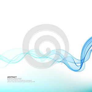 Horizontal blue water wave on abstract background