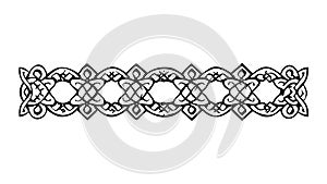 Horizontal Border with Intricate Interwoven Geometric Pattern, vector design Generative AI