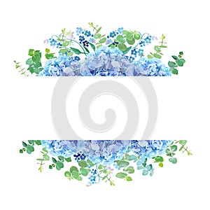 Horizontal botanical vector design banner.