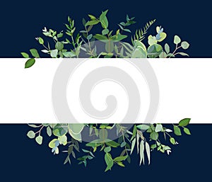 Horizontal botanical vector design banner.