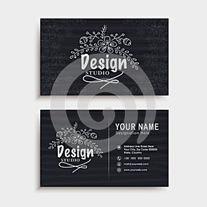 Horizontal business card or visiting card set.