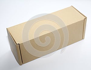 Horizontal cardboard box brown. Cardboard box of one tone