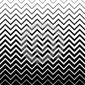 Horizontal chevron line pattern. Fades stripe. Black shevron on white background. Zigzag gradation stripes texture. Fading patern.